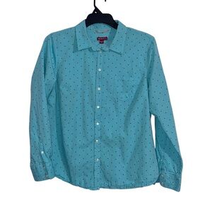 MERONA long sleeve polkadot button down shirt Size XXL